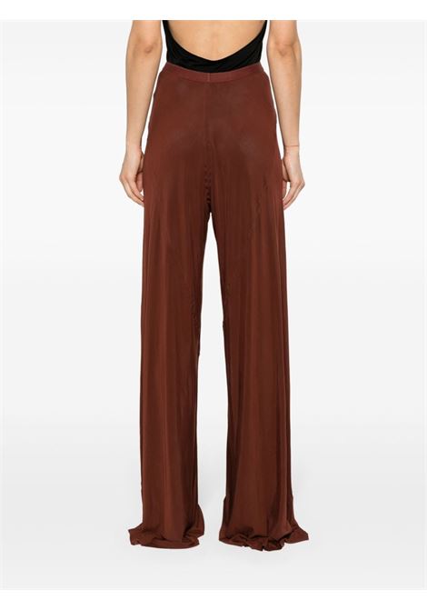 Brown seam-detailed wide trousers - women RICK OWENS | RP01D2300HBZ73